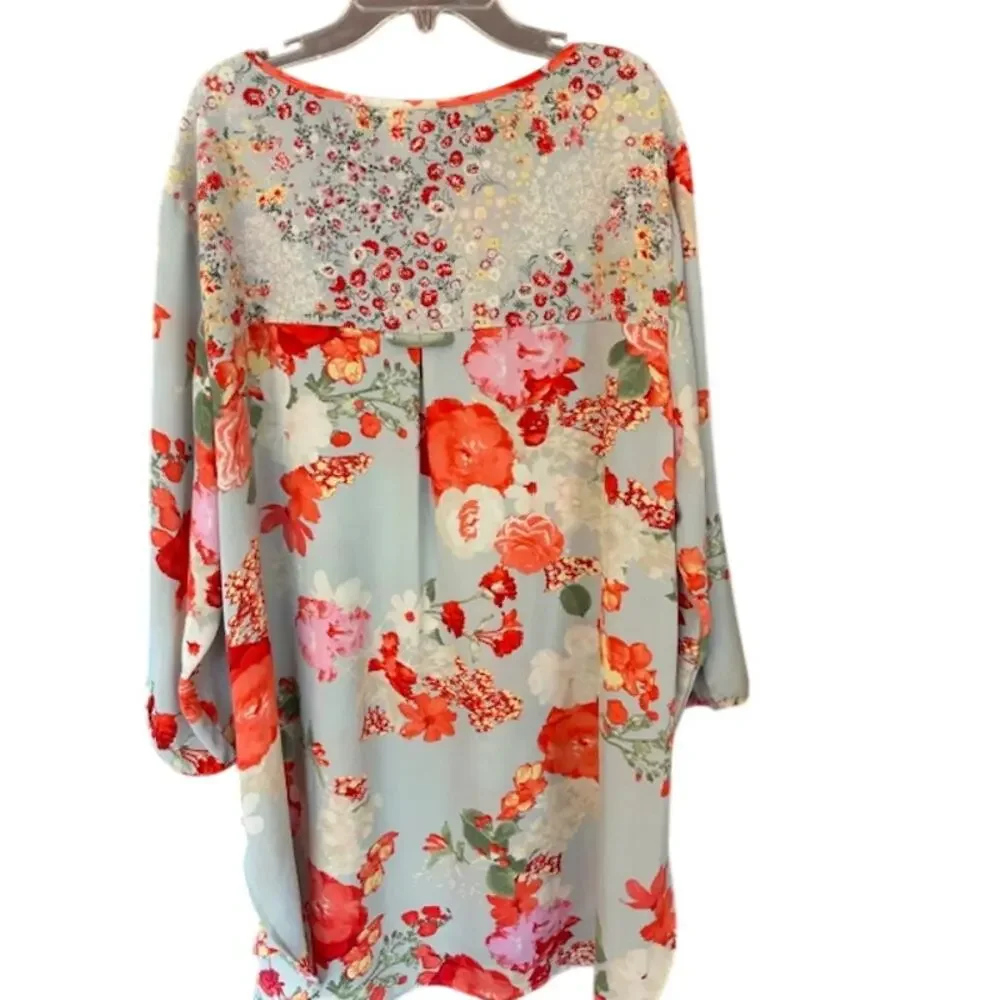Anthropologie Fig‎ and Flower Floral Blouse | Women's Size 2X - Picture 2 of 8